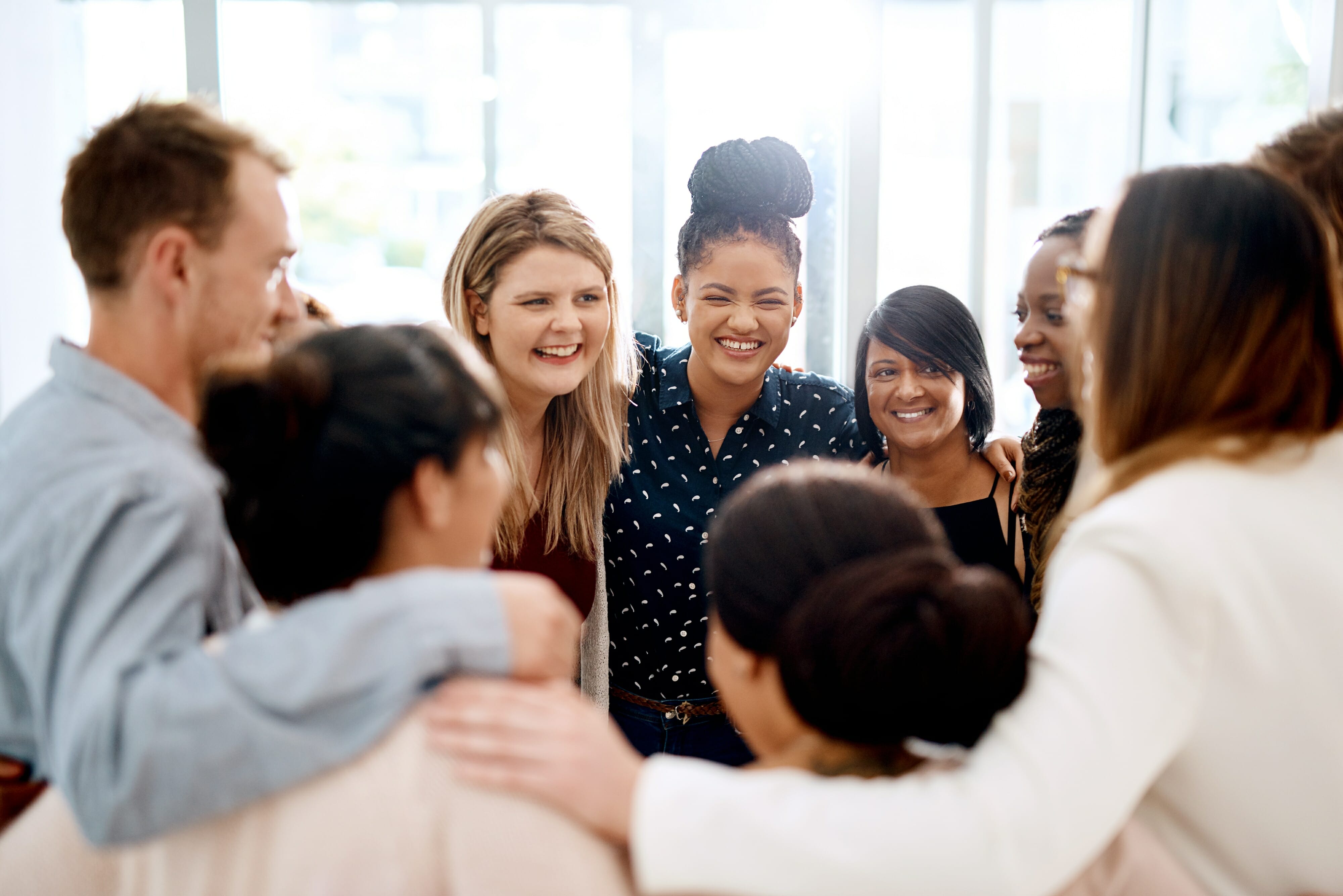 Woman surround with positive environment